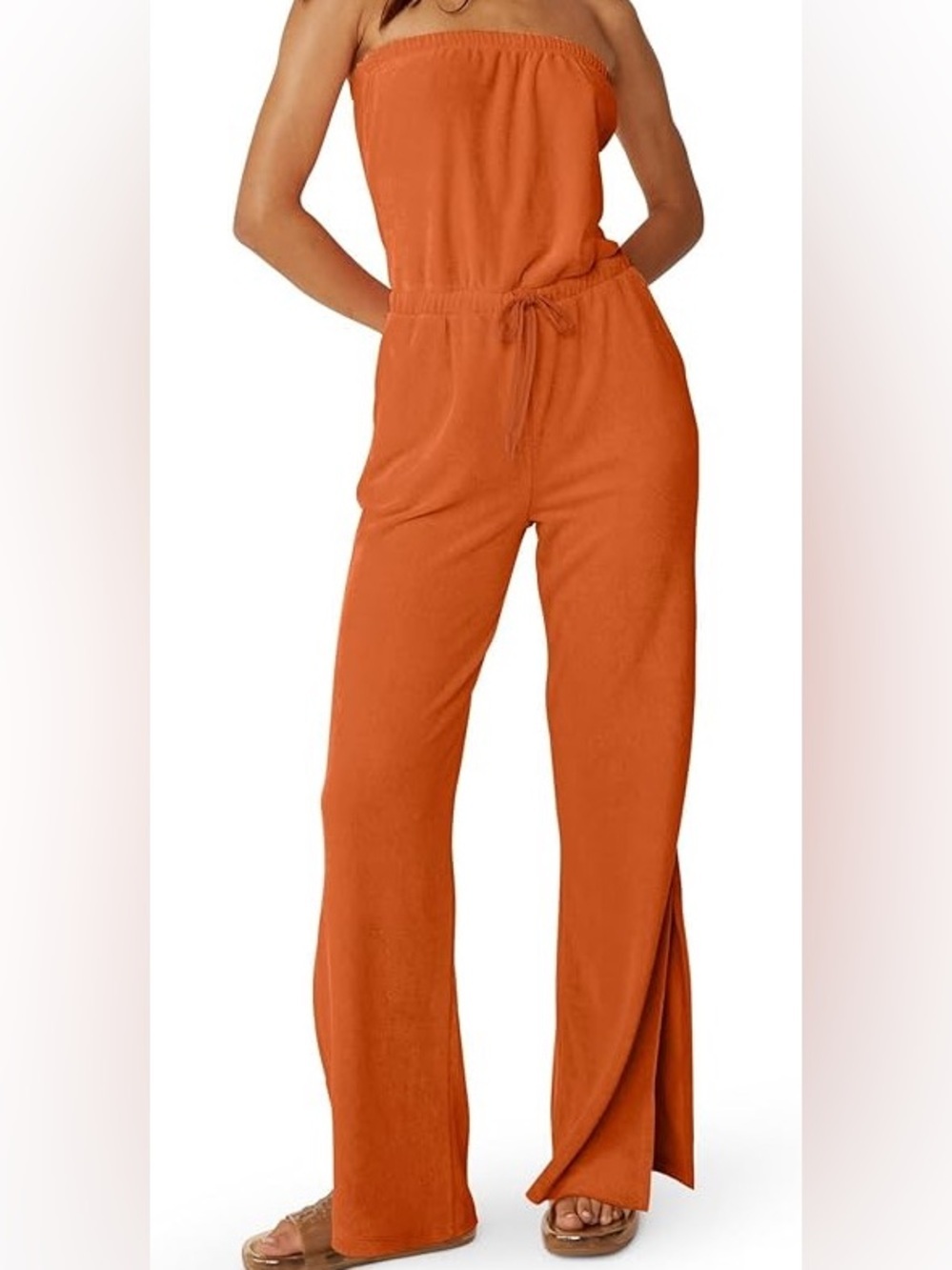 Beyond Yoga Women's Orange Terry Cloth Tropez Jumpsuit Size: Small - Picture 1 of 8